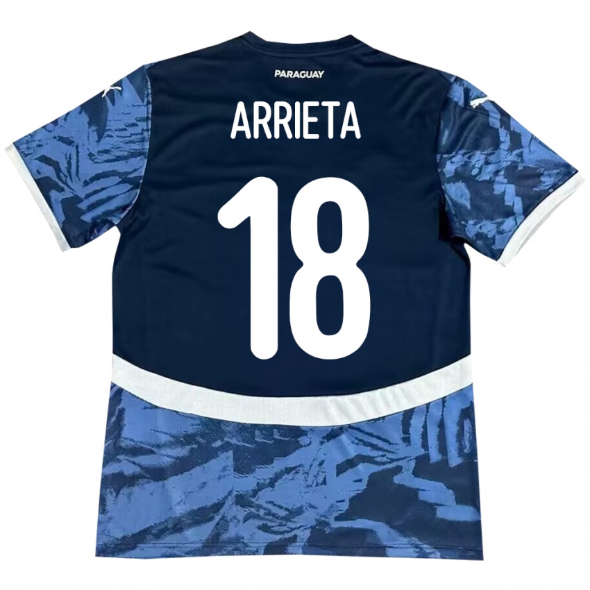 Gyermek Paraguay Camila Arrieta #18 Kék Idegenbeli Jersey 24-26 Mez Póló Ing