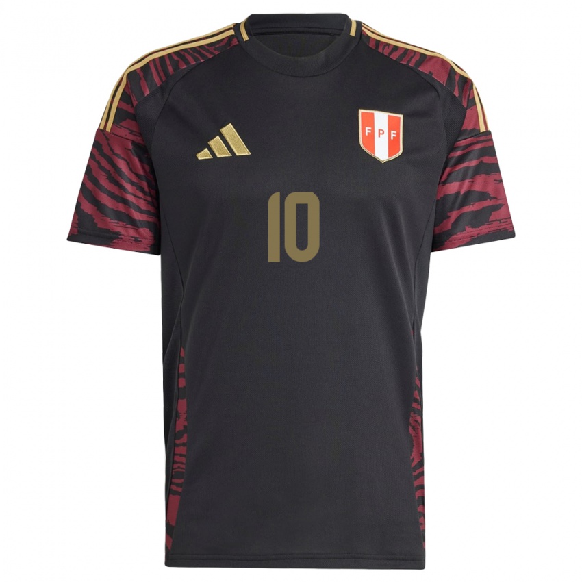 Gyermek Peru Thiago Salinas #10 Fekete Idegenbeli Jersey 24-26 Mez Póló Ing