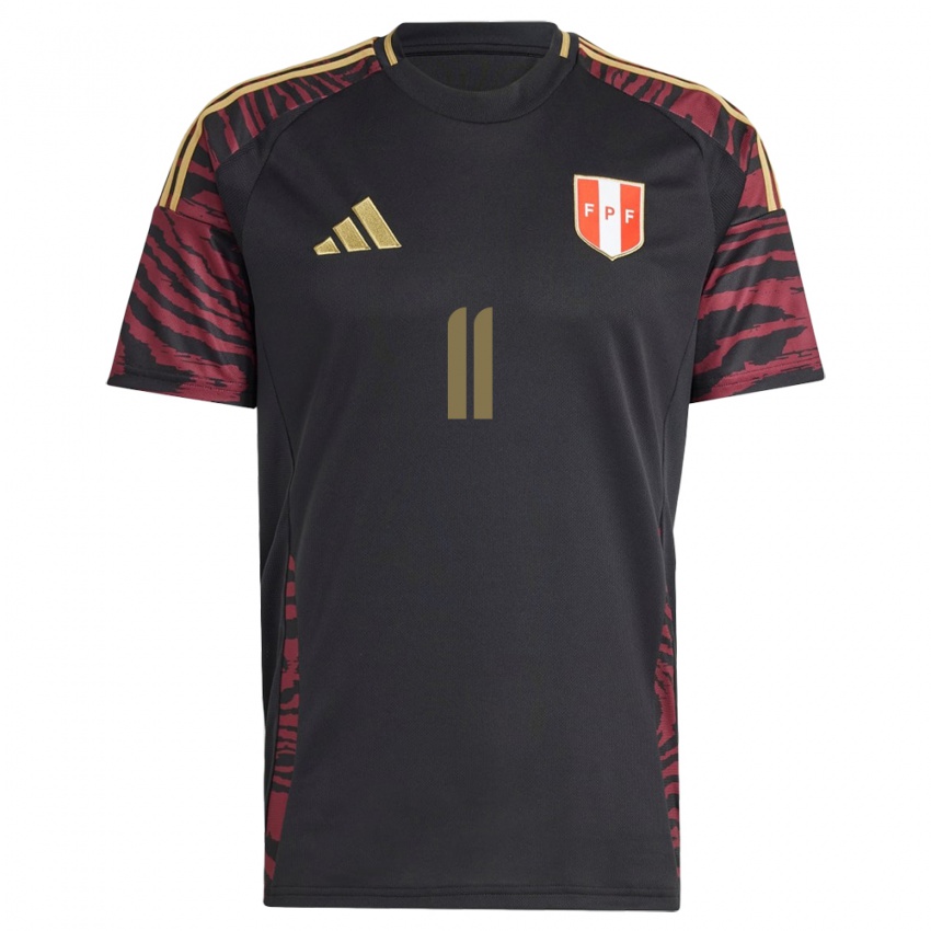 Gyermek Peru Yomira Tacilla #11 Fekete Idegenbeli Jersey 24-26 Mez Póló Ing