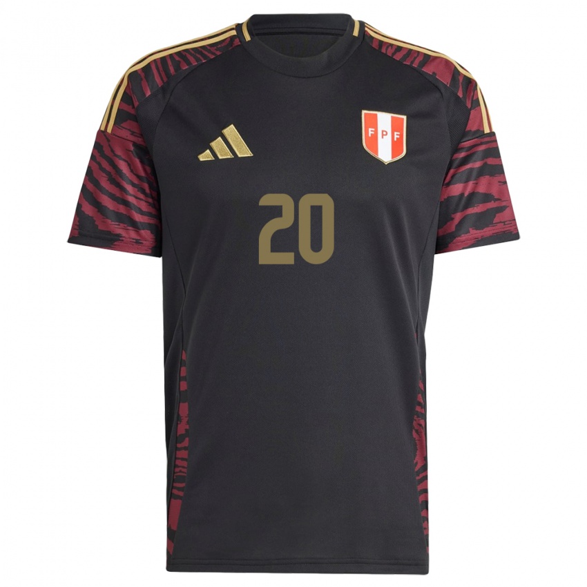 Gyermek Peru Alondra Vílchez #20 Fekete Idegenbeli Jersey 24-26 Mez Póló Ing