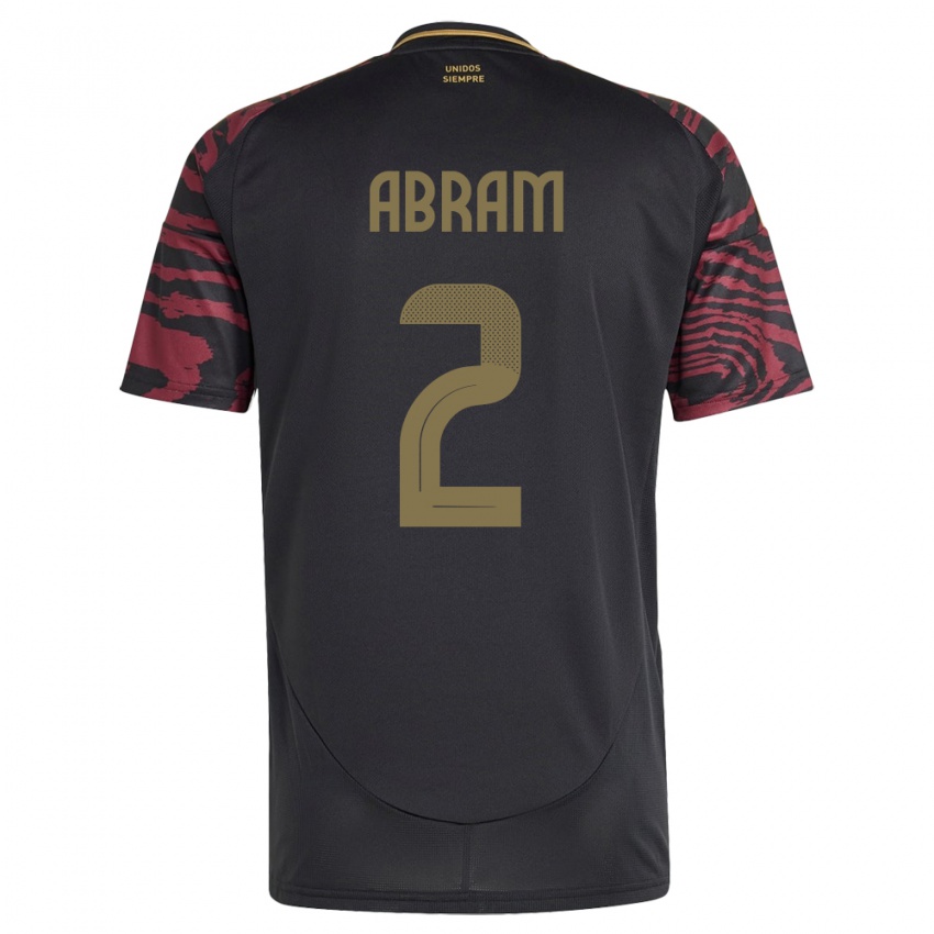 Gyermek Peru Luis Abram #2 Fekete Idegenbeli Jersey 24-26 Mez Póló Ing