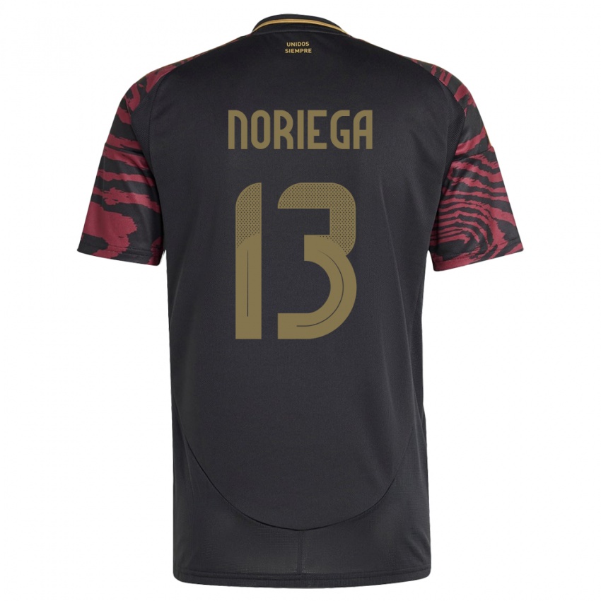 Gyermek Peru Erick Noriega #13 Fekete Idegenbeli Jersey 24-26 Mez Póló Ing