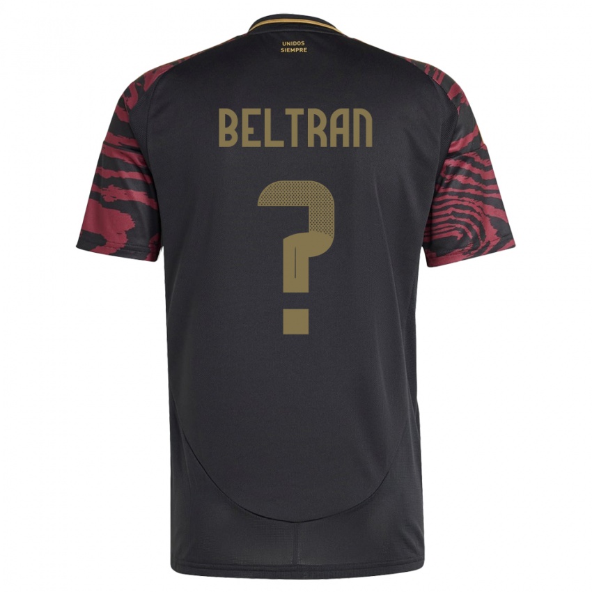 Gyermek Peru Adrián Beltrán #0 Fekete Idegenbeli Jersey 24-26 Mez Póló Ing