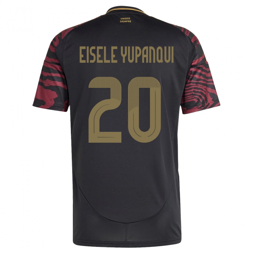 Gyermek Peru Philipp Eisele Yupanqui #20 Fekete Idegenbeli Jersey 24-26 Mez Póló Ing