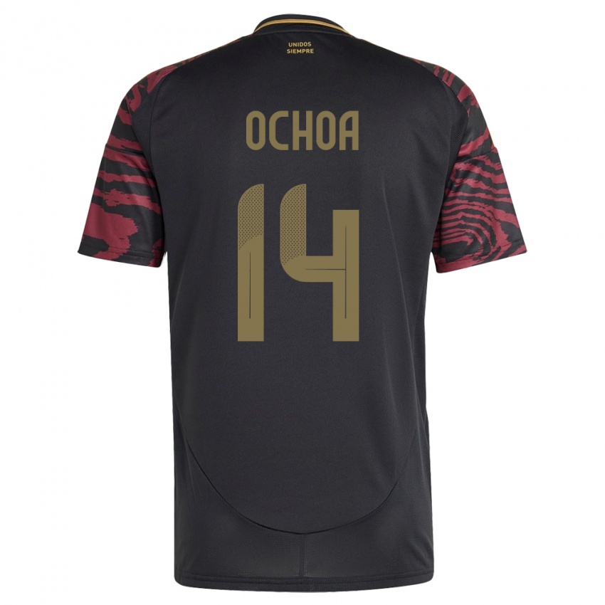 Gyermek Peru Victoria Ochoa #14 Fekete Idegenbeli Jersey 24-26 Mez Póló Ing