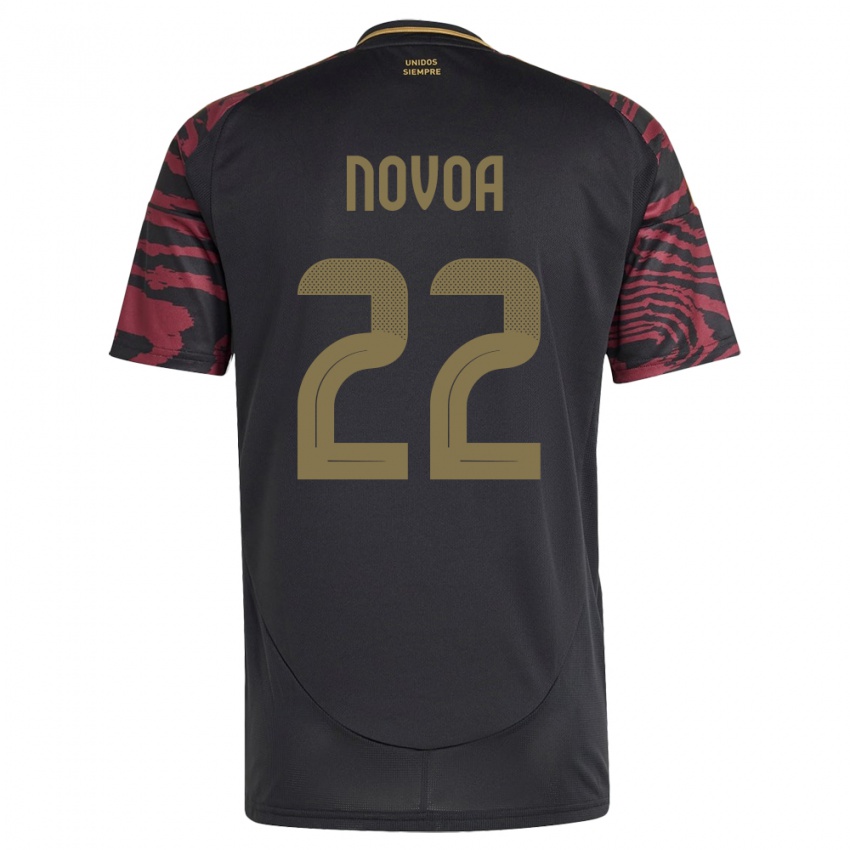 Gyermek Peru Cindy Novoa #22 Fekete Idegenbeli Jersey 24-26 Mez Póló Ing