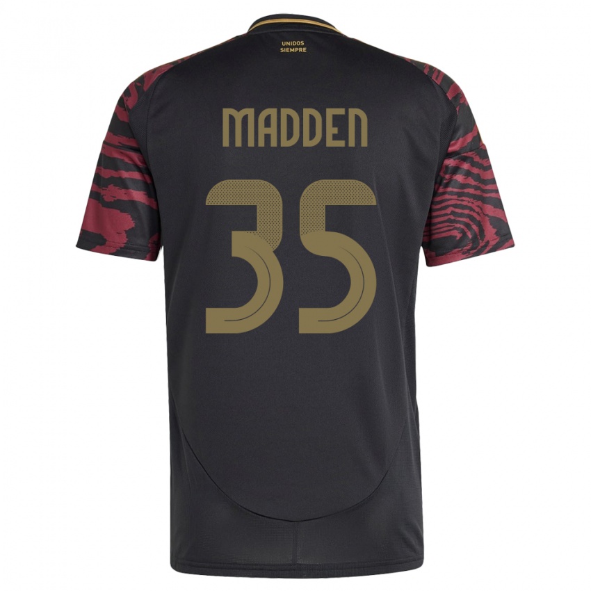 Gyermek Peru Savannah Madden #35 Fekete Idegenbeli Jersey 24-26 Mez Póló Ing