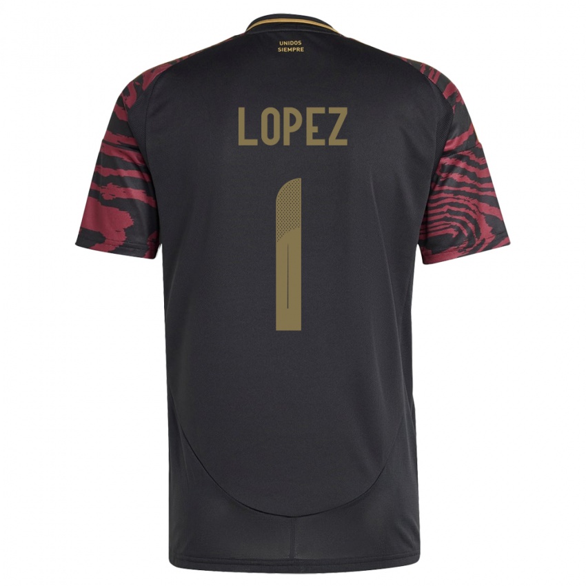 Gyermek Peru Karla Lopez #1 Fekete Idegenbeli Jersey 24-26 Mez Póló Ing