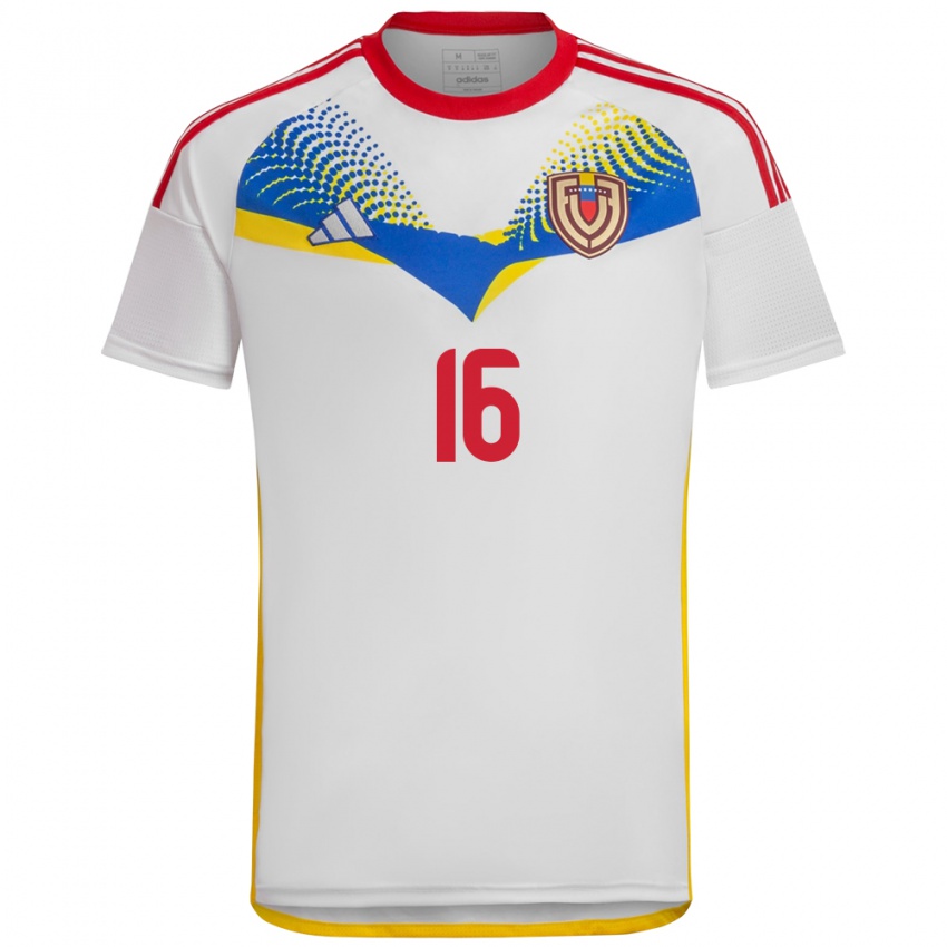 Gyermek Venezuela Telasco Segovia #16 Fehér Idegenbeli Jersey 24-26 Mez Póló Ing