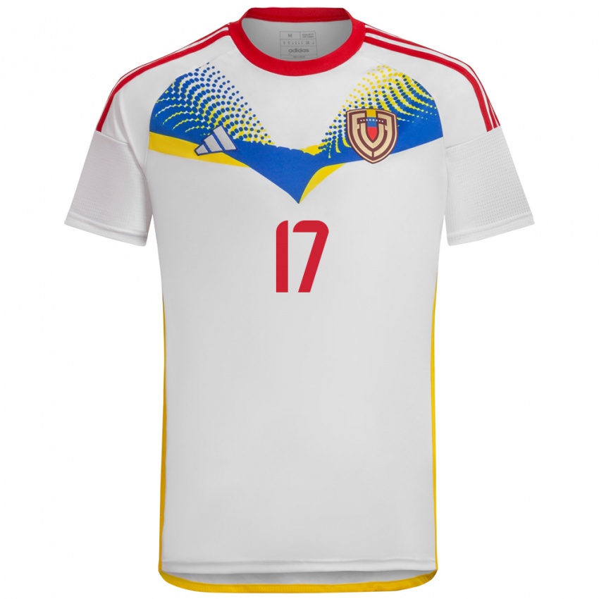 Gyermek Venezuela David Martínez #17 Fehér Idegenbeli Jersey 24-26 Mez Póló Ing