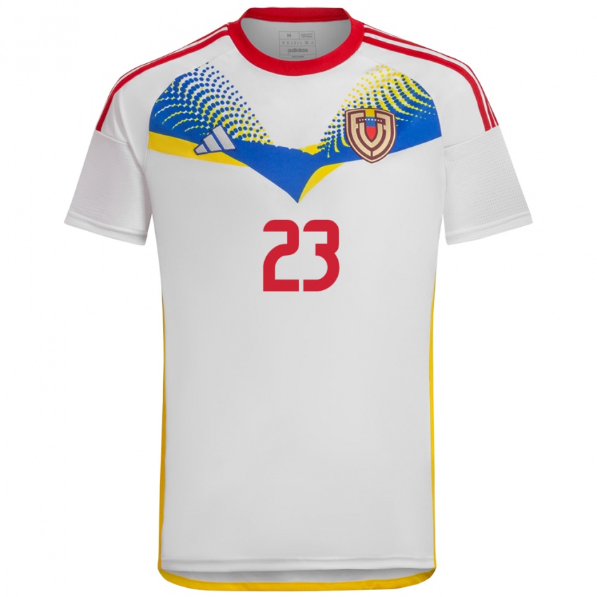 Gyermek Venezuela Salomón Rondón #23 Fehér Idegenbeli Jersey 24-26 Mez Póló Ing