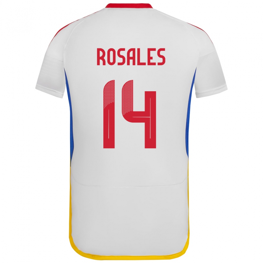 Gyermek Venezuela Roberto Rosales #14 Fehér Idegenbeli Jersey 24-26 Mez Póló Ing