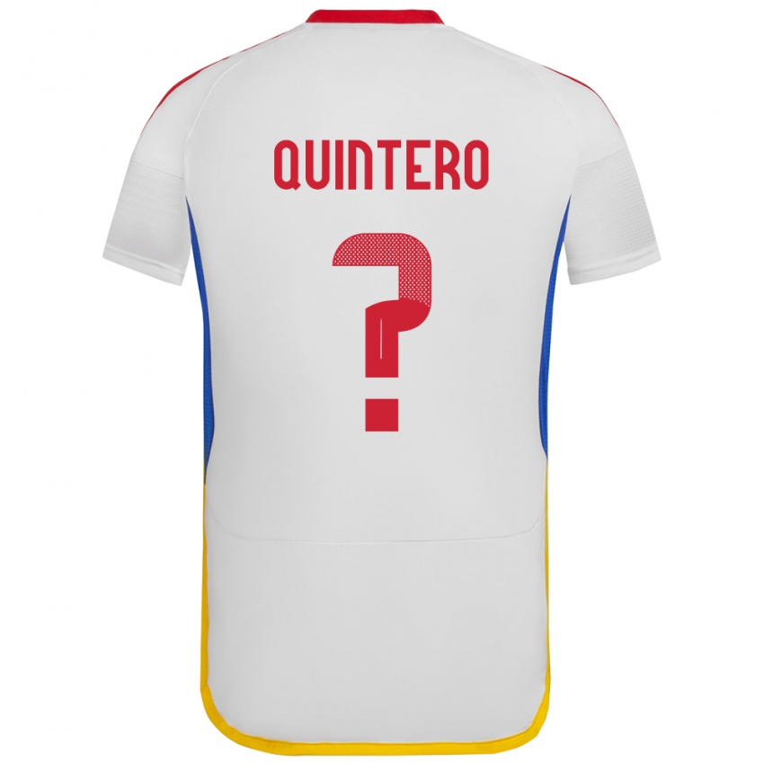 Gyermek Venezuela Teo Quintero #0 Fehér Idegenbeli Jersey 24-26 Mez Póló Ing