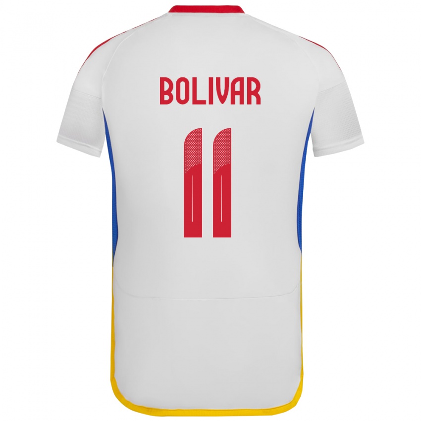 Gyermek Venezuela Jovanny Bolívar #11 Fehér Idegenbeli Jersey 24-26 Mez Póló Ing