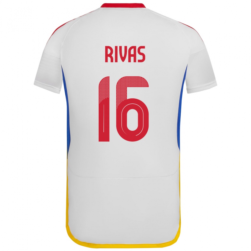 Gyermek Venezuela Renne Rivas #16 Fehér Idegenbeli Jersey 24-26 Mez Póló Ing