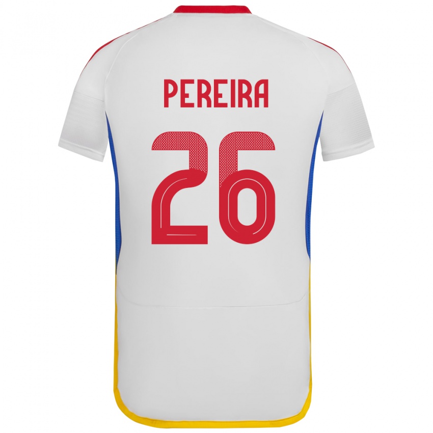 Gyermek Venezuela Daniel Pereira #26 Fehér Idegenbeli Jersey 24-26 Mez Póló Ing