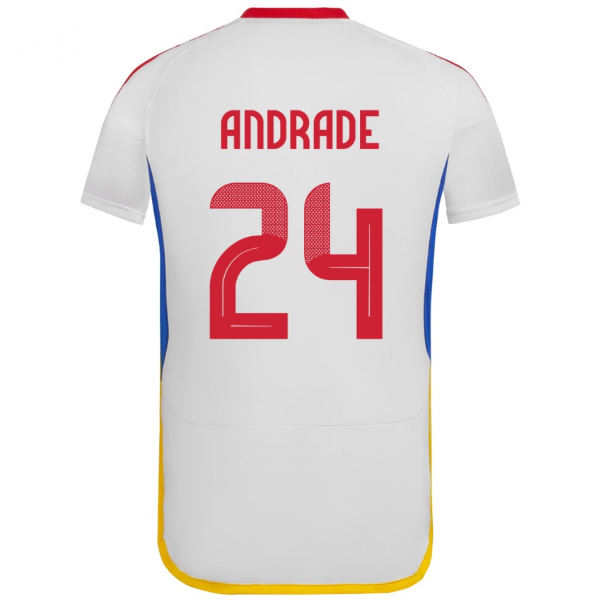 Gyermek Venezuela Kervin Andrade #24 Fehér Idegenbeli Jersey 24-26 Mez Póló Ing