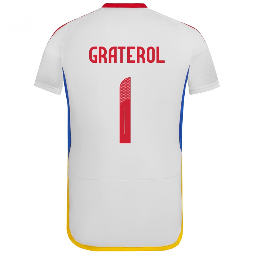 Gyermek Venezuela Joel Graterol #1 Fehér Idegenbeli Jersey 24-26 Mez Póló Ing