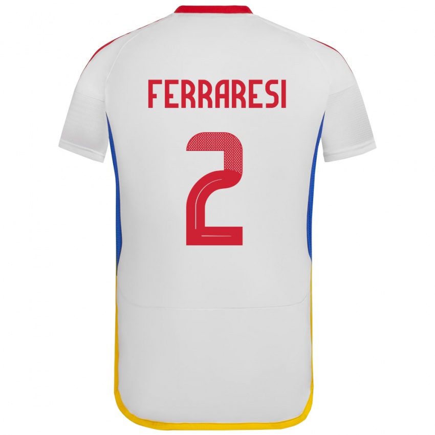 Gyermek Venezuela Nahuel Ferraresi #2 Fehér Idegenbeli Jersey 24-26 Mez Póló Ing