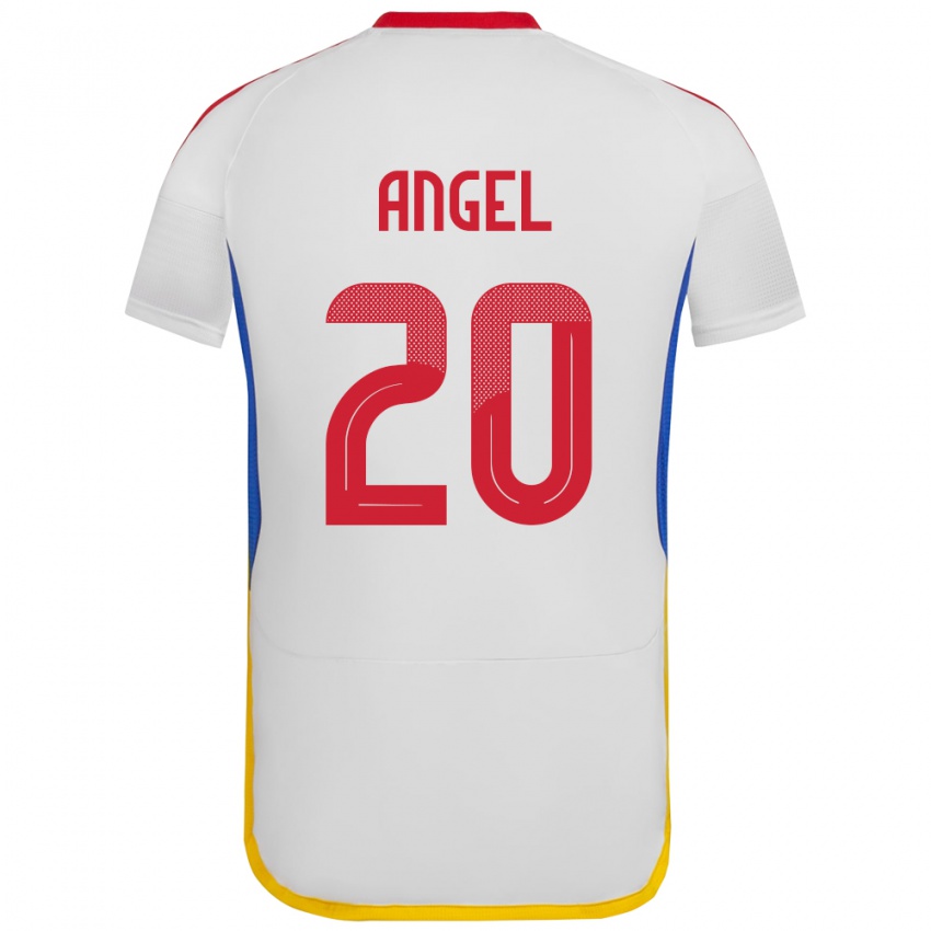 Gyermek Venezuela Wilker Ángel #20 Fehér Idegenbeli Jersey 24-26 Mez Póló Ing