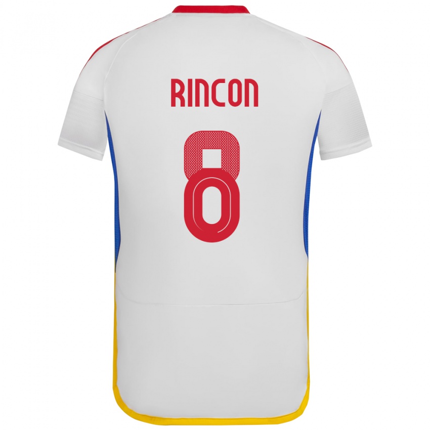 Gyermek Venezuela Tomás Rincón #8 Fehér Idegenbeli Jersey 24-26 Mez Póló Ing