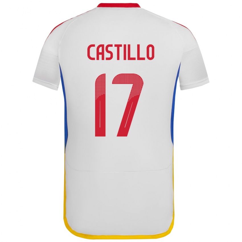 Gyermek Venezuela Edson Castillo #17 Fehér Idegenbeli Jersey 24-26 Mez Póló Ing