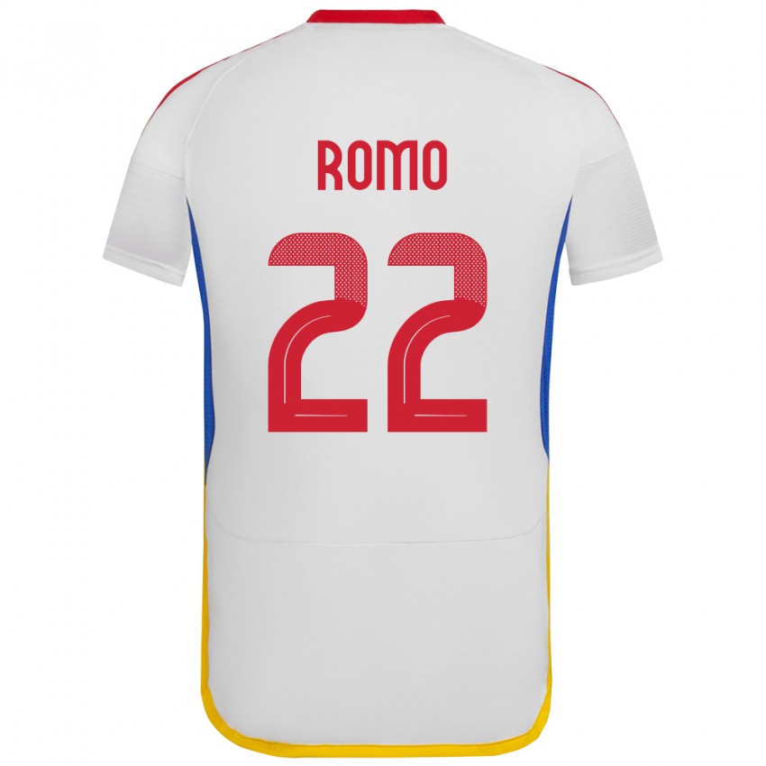 Gyermek Venezuela Rafael Romo #22 Fehér Idegenbeli Jersey 24-26 Mez Póló Ing