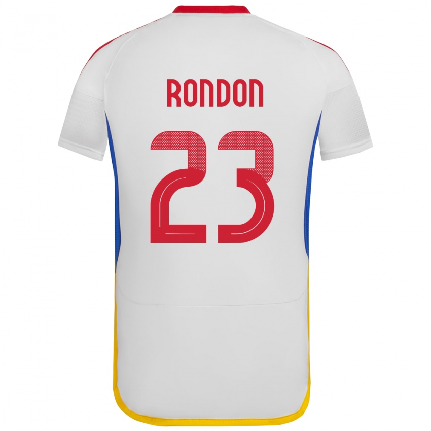 Gyermek Venezuela Salomón Rondón #23 Fehér Idegenbeli Jersey 24-26 Mez Póló Ing