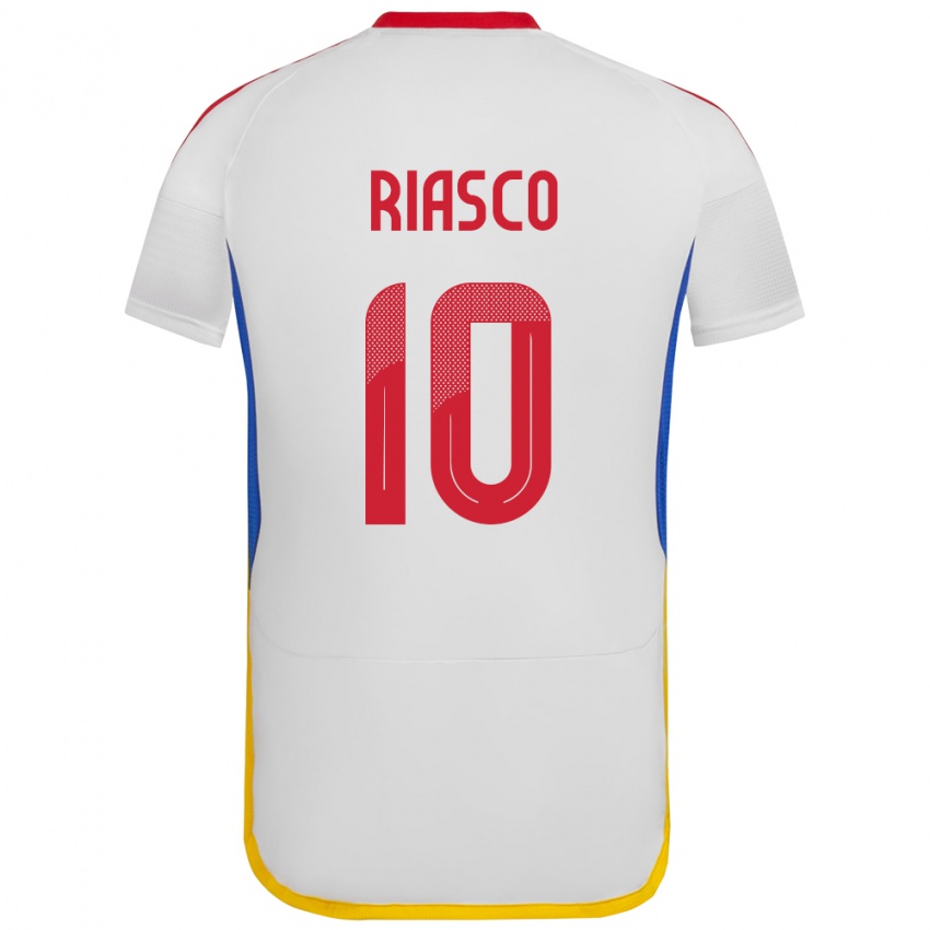 Gyermek Venezuela José Riasco #10 Fehér Idegenbeli Jersey 24-26 Mez Póló Ing