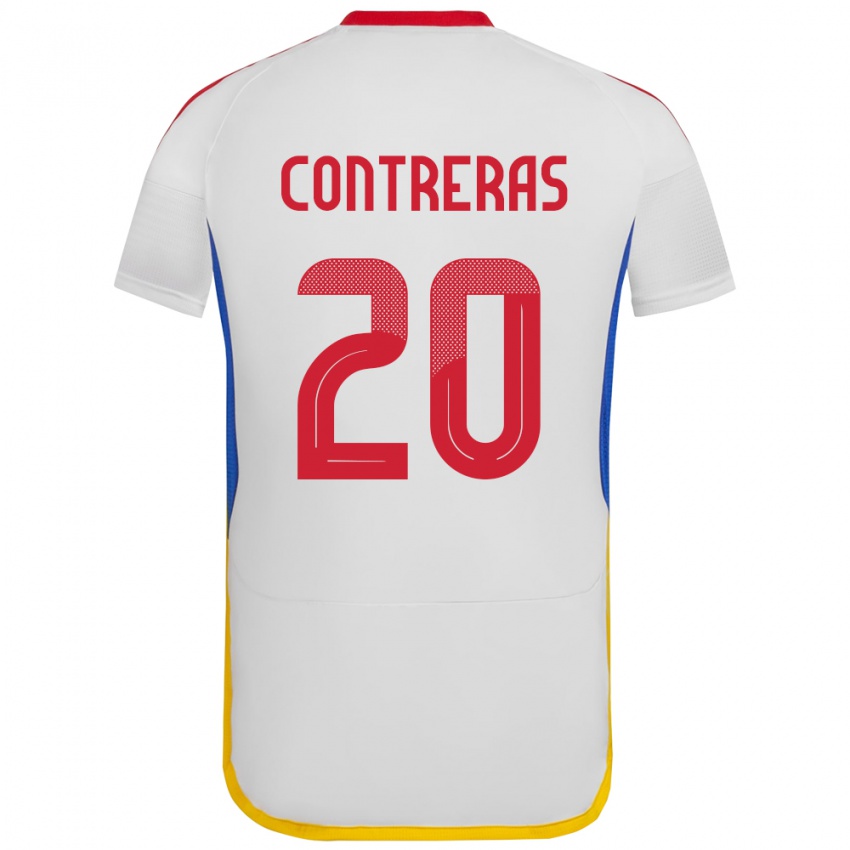 Gyermek Venezuela Anderson Contreras #20 Fehér Idegenbeli Jersey 24-26 Mez Póló Ing