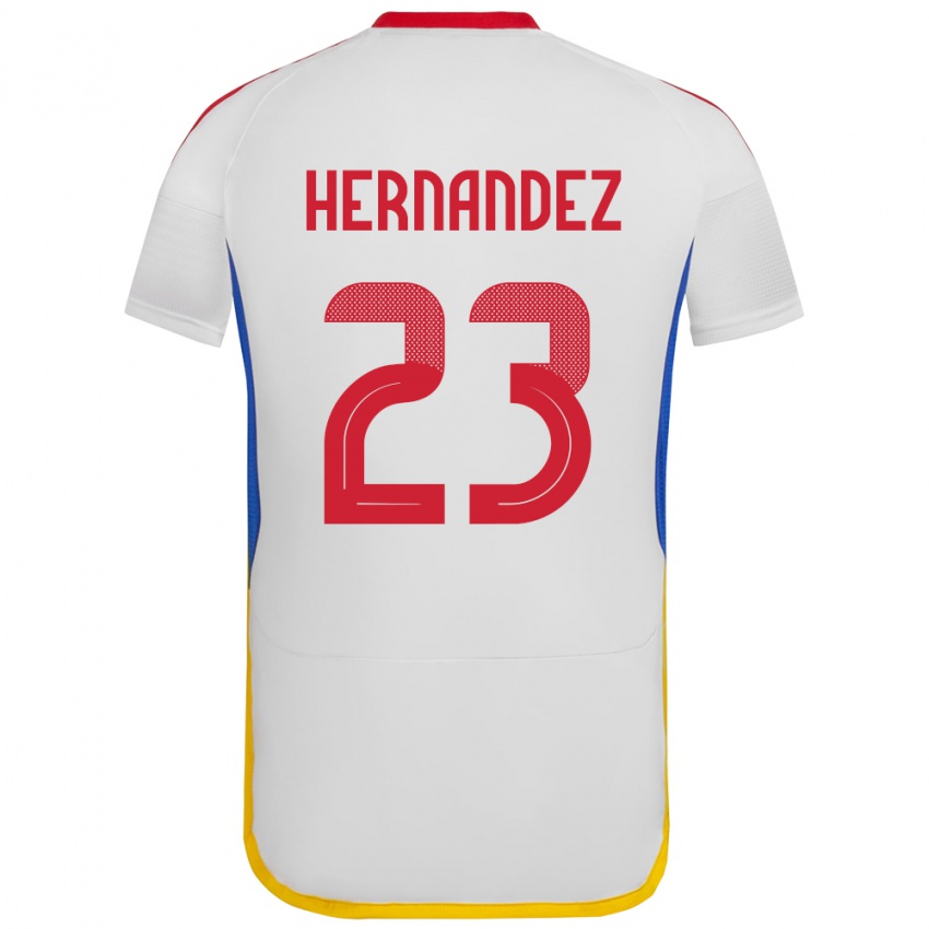 Gyermek Venezuela Luifer Hernández #23 Fehér Idegenbeli Jersey 24-26 Mez Póló Ing