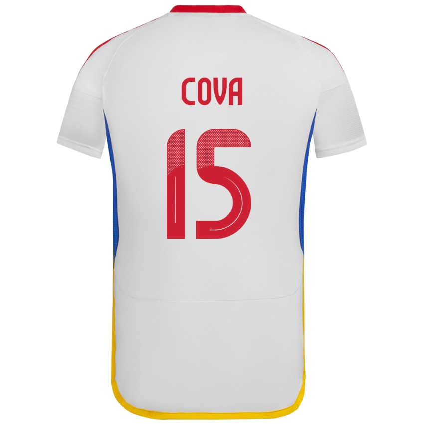 Gyermek Venezuela Adrián Cova #15 Fehér Idegenbeli Jersey 24-26 Mez Póló Ing