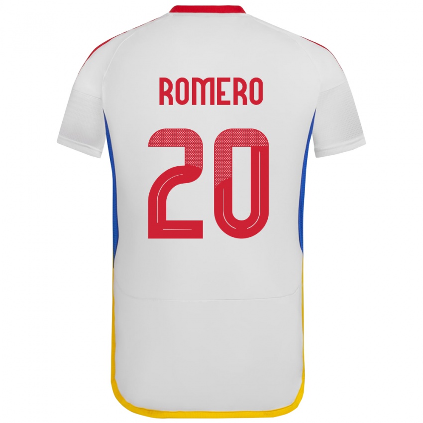 Gyermek Venezuela Andrés Romero #20 Fehér Idegenbeli Jersey 24-26 Mez Póló Ing