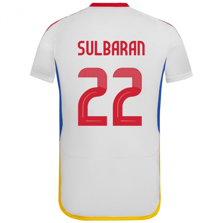 Gyermek Venezuela Manuel Sulbarán #22 Fehér Idegenbeli Jersey 24-26 Mez Póló Ing