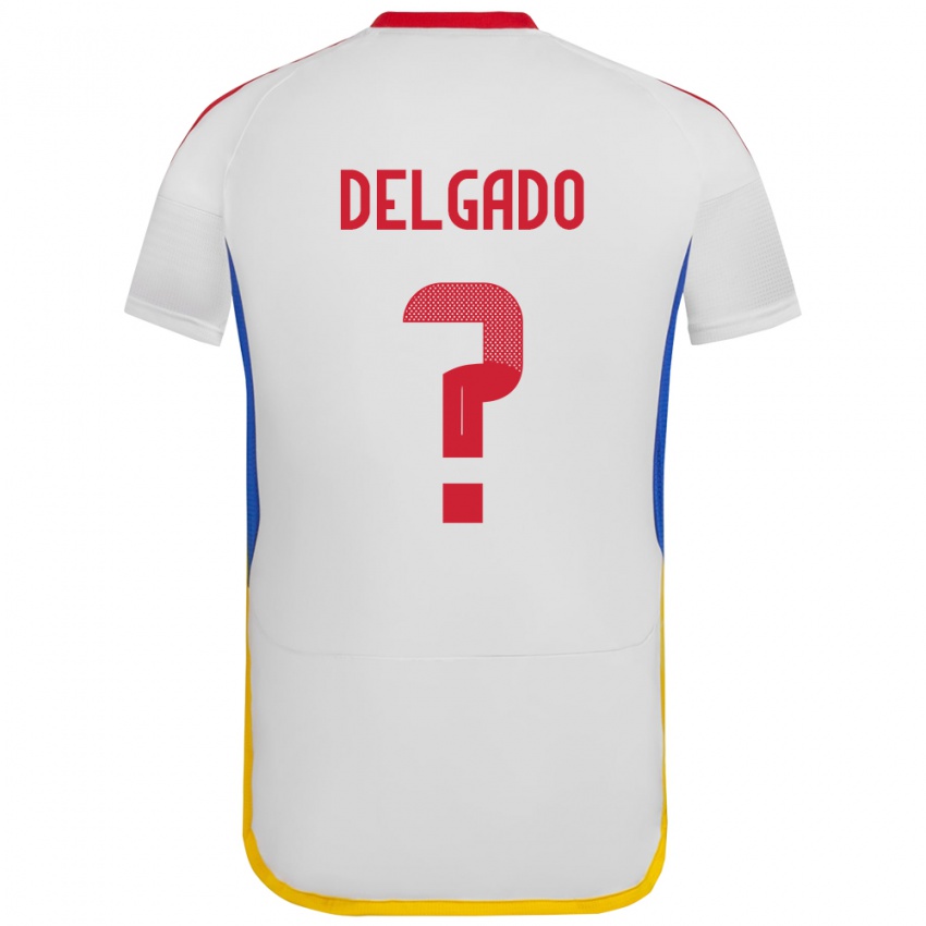 Gyermek Venezuela Álex Delgado #0 Fehér Idegenbeli Jersey 24-26 Mez Póló Ing