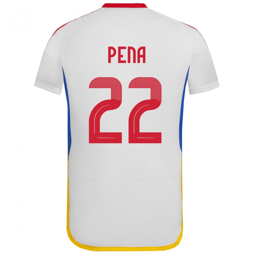 Gyermek Venezuela Lewuis Peña #22 Fehér Idegenbeli Jersey 24-26 Mez Póló Ing