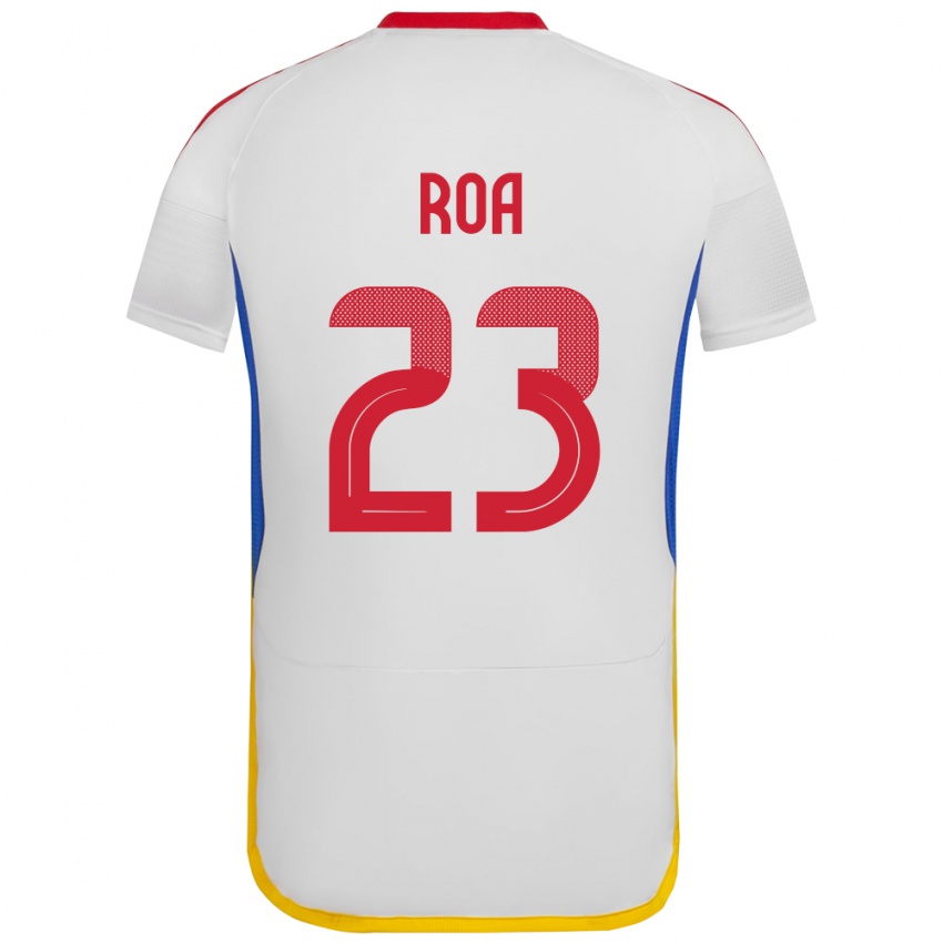 Gyermek Venezuela Keiber Roa #23 Fehér Idegenbeli Jersey 24-26 Mez Póló Ing