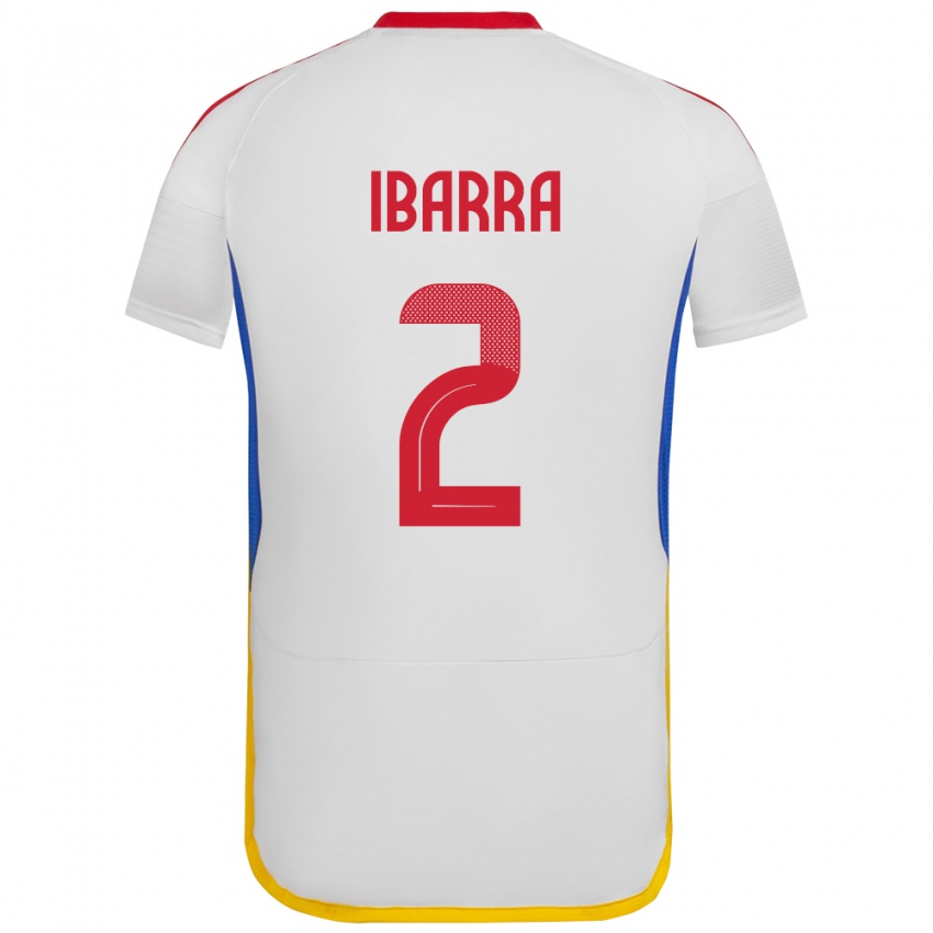 Gyermek Venezuela Pablo Ibarra #2 Fehér Idegenbeli Jersey 24-26 Mez Póló Ing