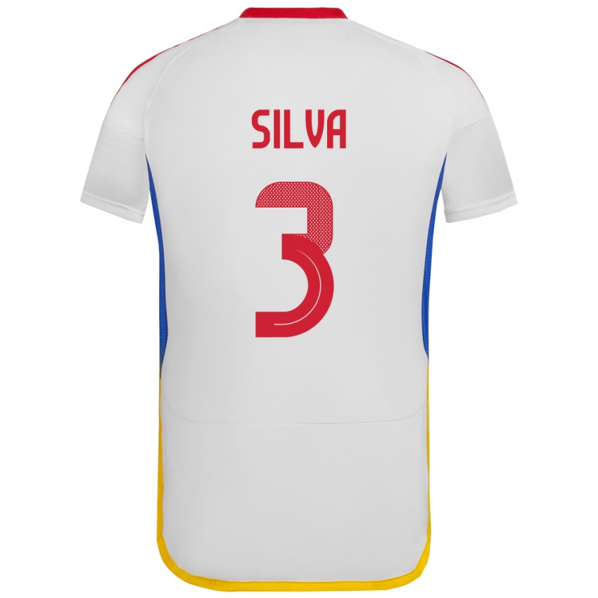 Gyermek Venezuela Santiago Silva #3 Fehér Idegenbeli Jersey 24-26 Mez Póló Ing