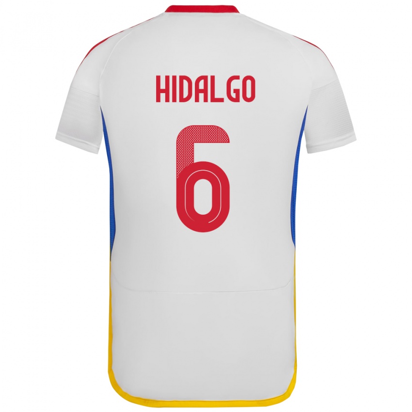 Gyermek Venezuela Rai Hidalgo #6 Fehér Idegenbeli Jersey 24-26 Mez Póló Ing