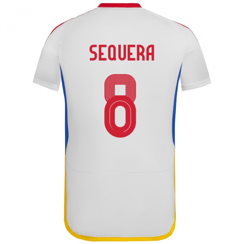 Gyermek Venezuela Giovanny Sequera #8 Fehér Idegenbeli Jersey 24-26 Mez Póló Ing