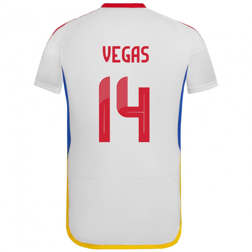 Gyermek Venezuela Miguel Vegas #14 Fehér Idegenbeli Jersey 24-26 Mez Póló Ing