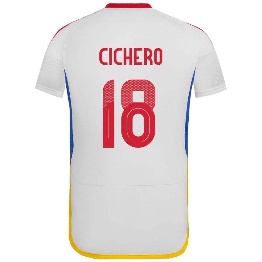 Gyermek Venezuela Alejandro Cichero #18 Fehér Idegenbeli Jersey 24-26 Mez Póló Ing