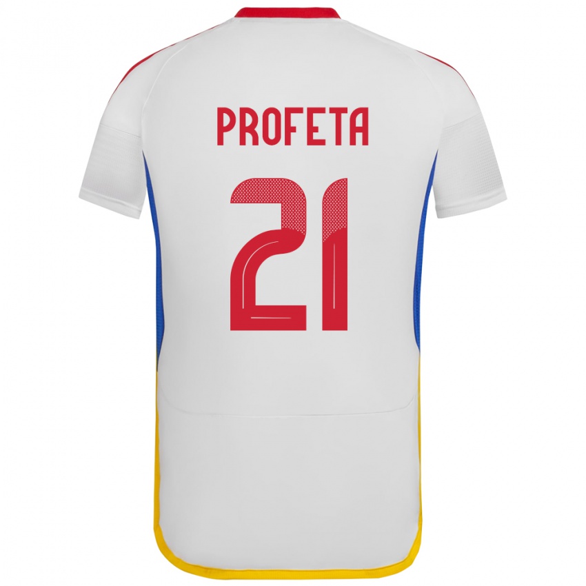 Gyermek Venezuela Nicola Profeta #21 Fehér Idegenbeli Jersey 24-26 Mez Póló Ing