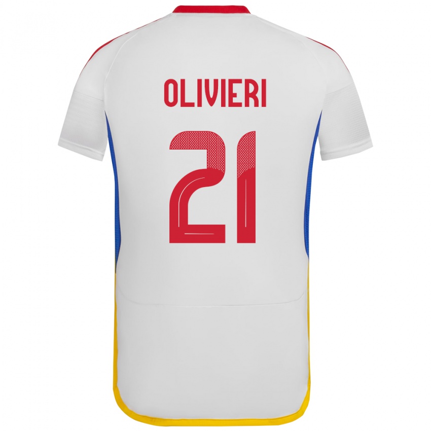 Gyermek Venezuela Bárbara Olivieri #21 Fehér Idegenbeli Jersey 24-26 Mez Póló Ing