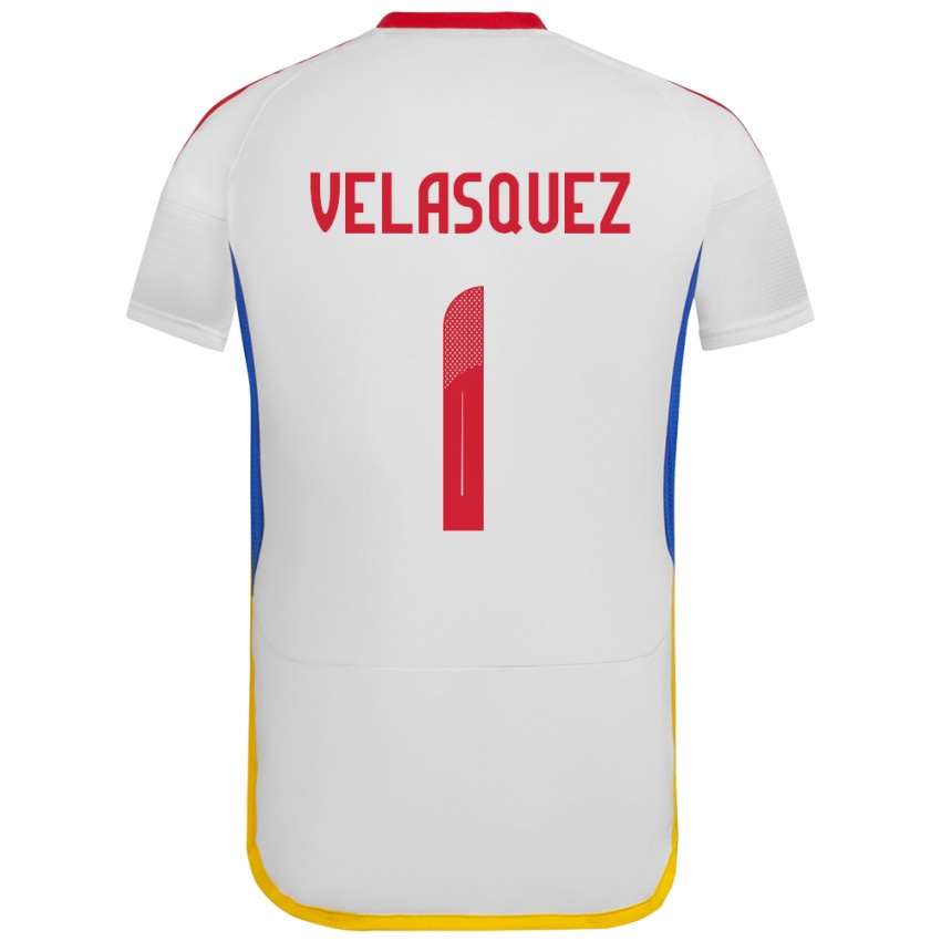 Gyermek Venezuela Yessica Velásquez #1 Fehér Idegenbeli Jersey 24-26 Mez Póló Ing