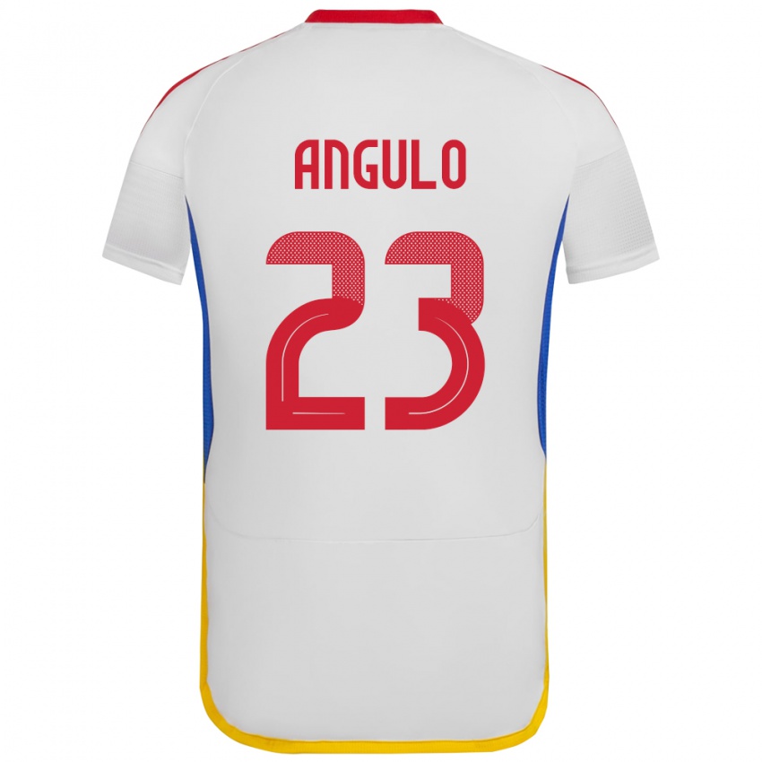 Gyermek Venezuela Gabriela Angulo #23 Fehér Idegenbeli Jersey 24-26 Mez Póló Ing