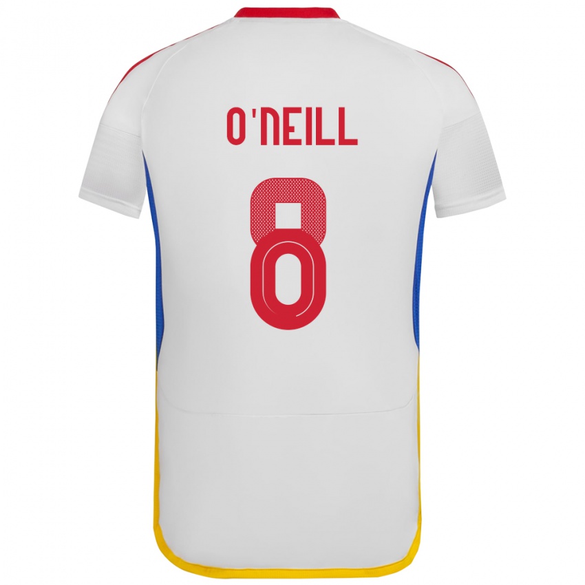 Gyermek Venezuela Sonia O'neill #8 Fehér Idegenbeli Jersey 24-26 Mez Póló Ing