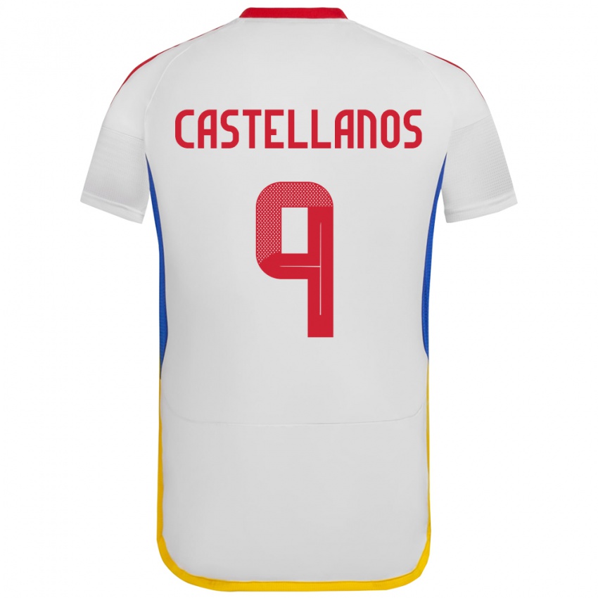 Gyermek Venezuela Deyna Castellanos #9 Fehér Idegenbeli Jersey 24-26 Mez Póló Ing