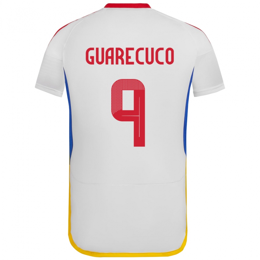 Gyermek Venezuela Joemar Guarecuco #9 Fehér Idegenbeli Jersey 24-26 Mez Póló Ing